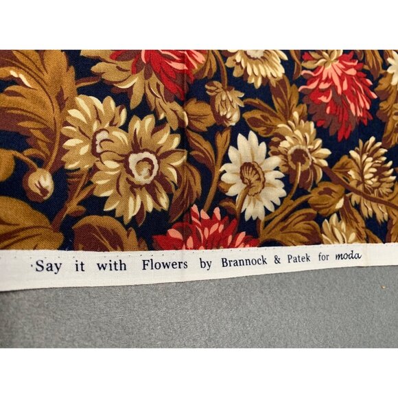 Say It With Flowers Fat Quarter Brannock & Patek For Moda 18x22 Cotton Fabric - Picture 3 of 4